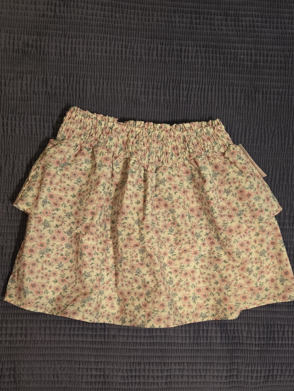 Be Elizabeth -Floral Tiered Elastic Waist Skirt - Pink Floral Size 14